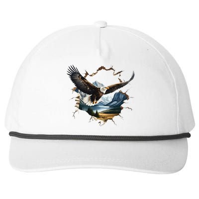 Elegant American Bald Eagle In Flight Photo Portrait Snapback Five-Panel Rope Hat