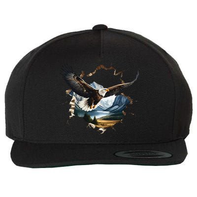 Elegant American Bald Eagle In Flight Photo Portrait Wool Snapback Cap