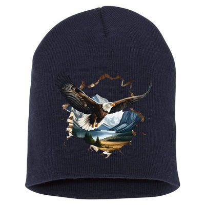 Elegant American Bald Eagle In Flight Photo Portrait Short Acrylic Beanie