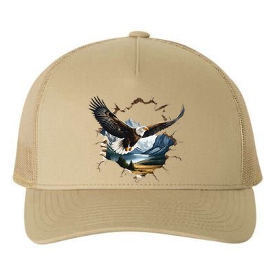 Elegant American Bald Eagle In Flight Photo Portrait Yupoong Adult 5-Panel Trucker Hat