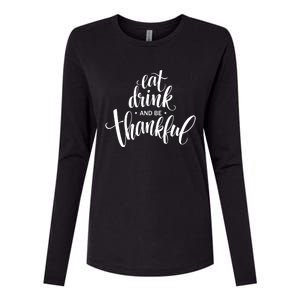 Eat And Be Thankful Thanksgiving Day Turkey Mexican Gift Womens Cotton Relaxed Long Sleeve T-Shirt