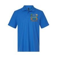 Eat And Be Thankful Thanksgiving Funny Turkey Day Gift Softstyle Adult Sport Polo