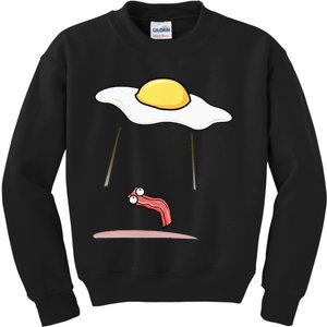 Egg Abducting Bacon Funny Alien UFO Breakfast Galaxy Food Kids Sweatshirt