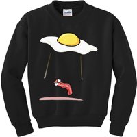 Egg Abducting Bacon Funny Alien UFO Breakfast Galaxy Food Kids Sweatshirt