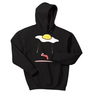 Egg Abducting Bacon Funny Alien UFO Breakfast Galaxy Food Kids Hoodie