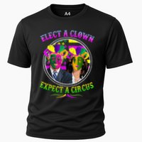 Elect A Clown Expect A Circus Funny Anti Biden Mardi Gras Cooling Performance Crew T-Shirt