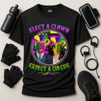Elect A Clown Expect A Circus Funny Anti Biden Mardi Gras Cooling Performance Crew T-Shirt