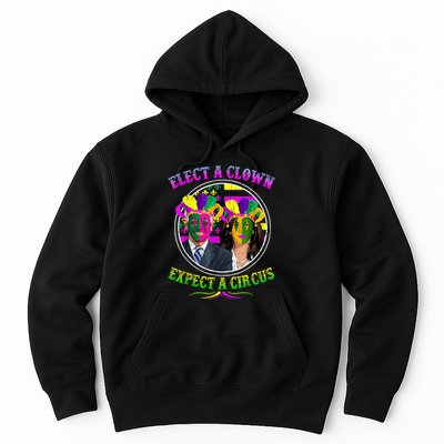 Elect A Clown Expect A Circus Funny Anti Biden Mardi Gras Hoodie