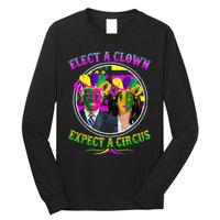 Elect A Clown Expect A Circus Funny Anti Biden Mardi Gras Long Sleeve Shirt