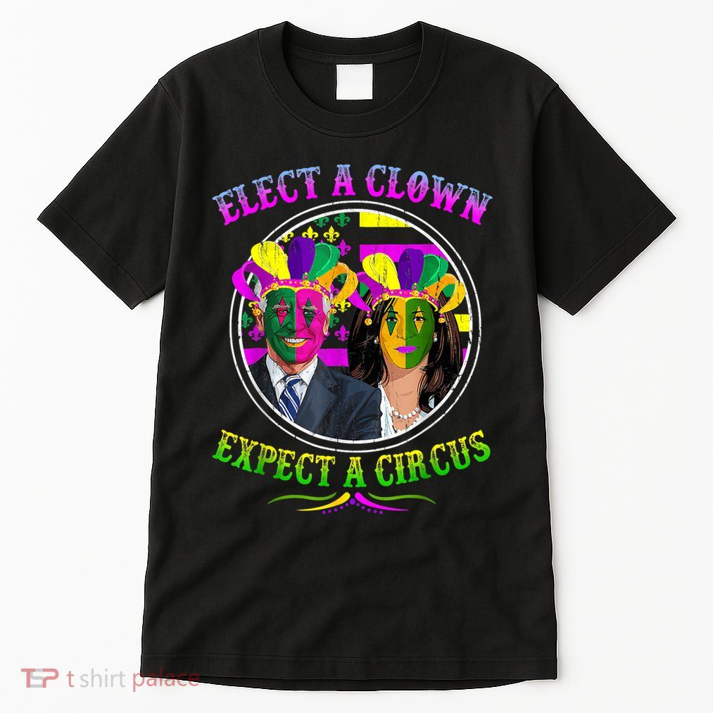 Elect A Clown Expect A Circus Funny Anti Biden Mardi Gras Tall T-Shirt