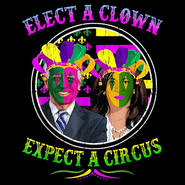Elect A Clown Expect A Circus Funny Anti Biden Mardi Gras Sustainable Bucket Hat