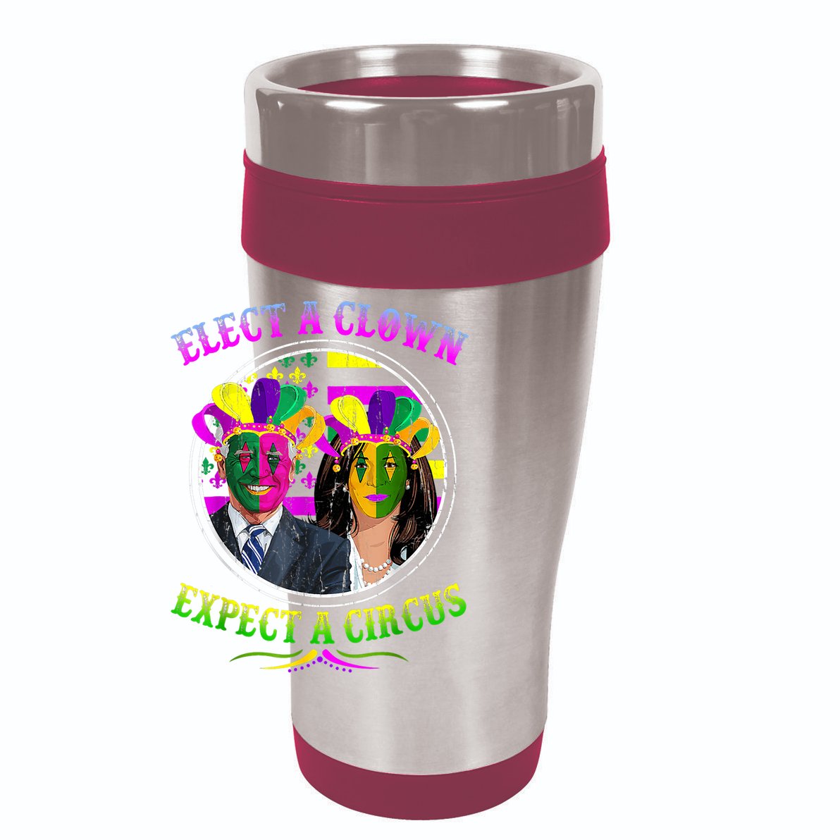 Elect A Clown Expect A Circus Funny Anti Biden Mardi Gras 15oz Campfire Ceramic Mug