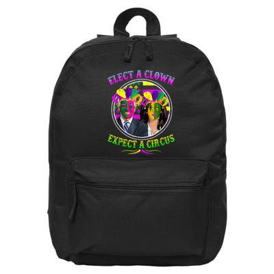 Elect A Clown Expect A Circus Funny Anti Biden Mardi Gras 16 in Basic Backpack