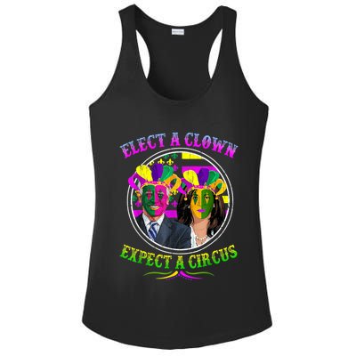 Elect A Clown Expect A Circus Funny Anti Biden Mardi Gras Ladies PosiCharge Competitor Racerback Tank