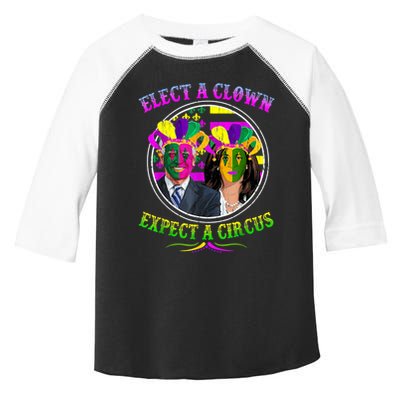 Elect A Clown Expect A Circus Funny Anti Biden Mardi Gras Toddler Fine Jersey T-Shirt