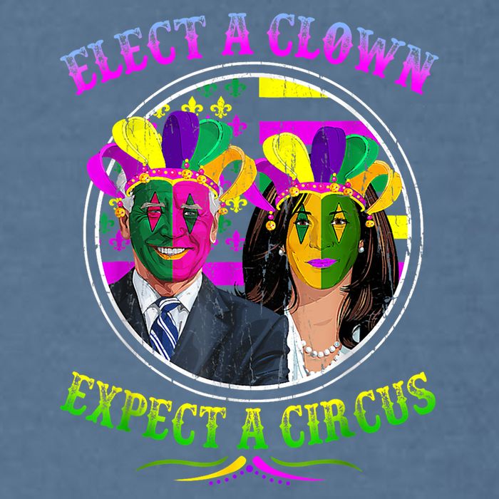 Elect A Clown Expect A Circus Funny Anti Biden Mardi Gras Garment-Dyed Sweatshirt
