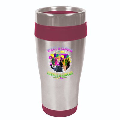 Elect A Clown Expect A Circus Funny Anti Biden Mardi Gras 16oz Travel Tumbler