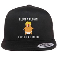 Elect A Clown Expect A Circus Flat Bill Trucker Hat