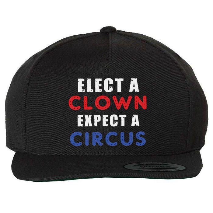 Elect A Clown Expect A Circus Design Anti Trump Wool Snapback Cap