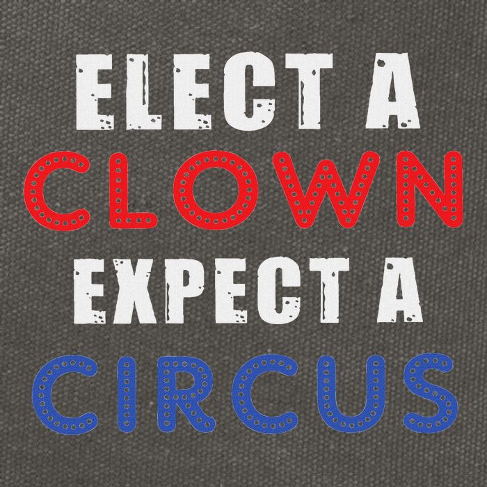 Elect A Clown Expect A Circus Design Anti Trump Cotton Canvas Backpack