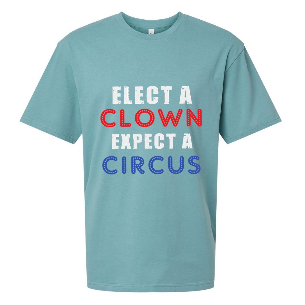Elect A Clown Expect A Circus Design Anti Trump Sueded Cloud Jersey T-Shirt