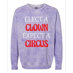 Elect A Clown Expect A Circus Funny Anti President Biden Meaningful Gift Colorblast Crewneck Sweatshirt