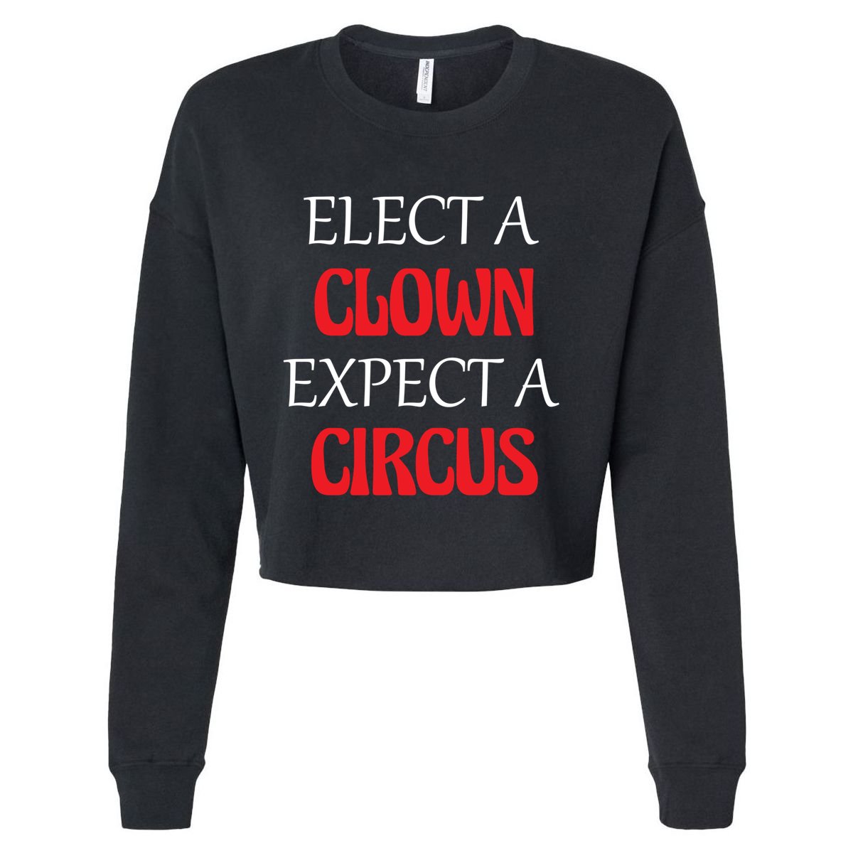 Elect A Clown Expect A Circus Funny Anti President Biden Meaningful Gift Cropped Pullover Crew
