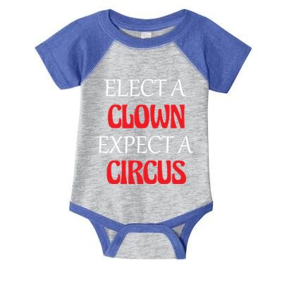 Elect A Clown Expect A Circus Funny Anti President Biden Meaningful Gift Infant Baby Jersey Bodysuit