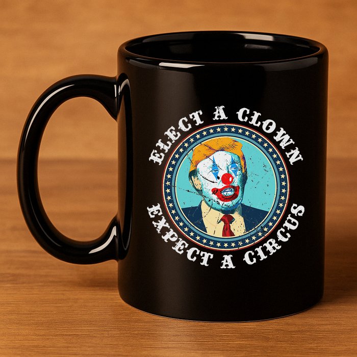 Elect A Clown Expect A Circus Anti Trump 11oz C Handle Ceramic Mug