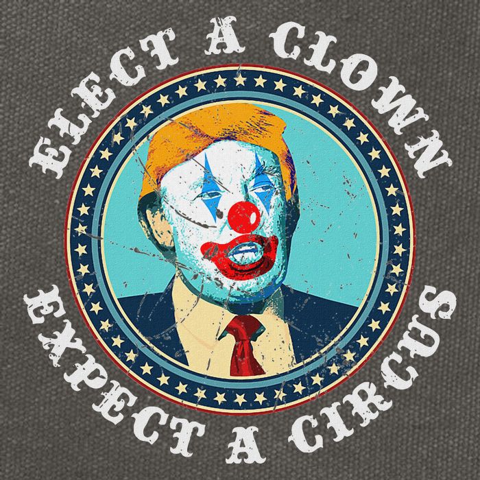 Elect A Clown Expect A Circus Anti Trump Cotton Canvas Backpack