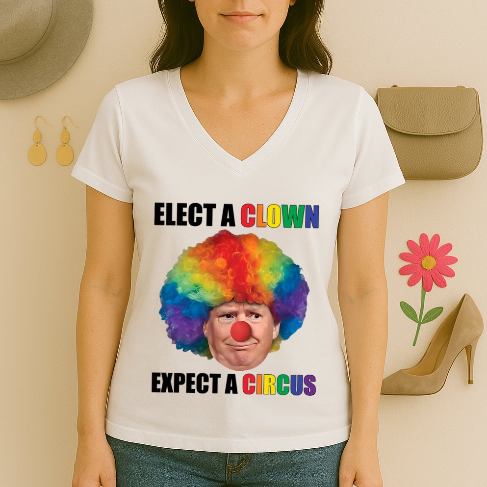 Elect A Clown Expect A Circus Women's V-Neck T-Shirt