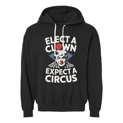 Elect A Clown Expect A Circus Impeach Trump Anti Trump Garment-Dyed Fleece Hoodie
