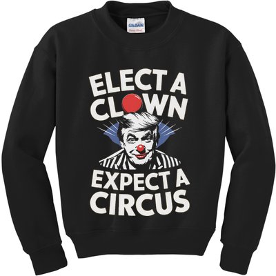 Elect A Clown Expect A Circus Impeach Trump Anti Trump Kids Sweatshirt