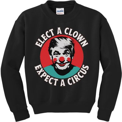 Elect A Clown Expect A Circus Impeach Trump Anti Trump  Kids Sweatshirt