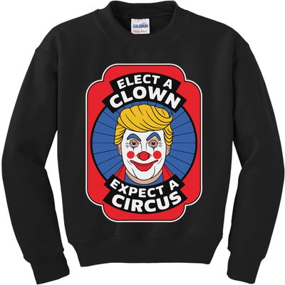 Elect A Clown Expect A Circus Impeach Trump Anti Trump  Kids Sweatshirt
