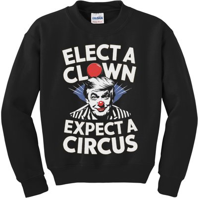 Elect A Clown Expect A Circus Impeach Trump Anti Trump  Kids Sweatshirt