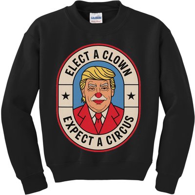 Elect A Clown Expect A Circus Impeach Trump Anti Trump  Kids Sweatshirt