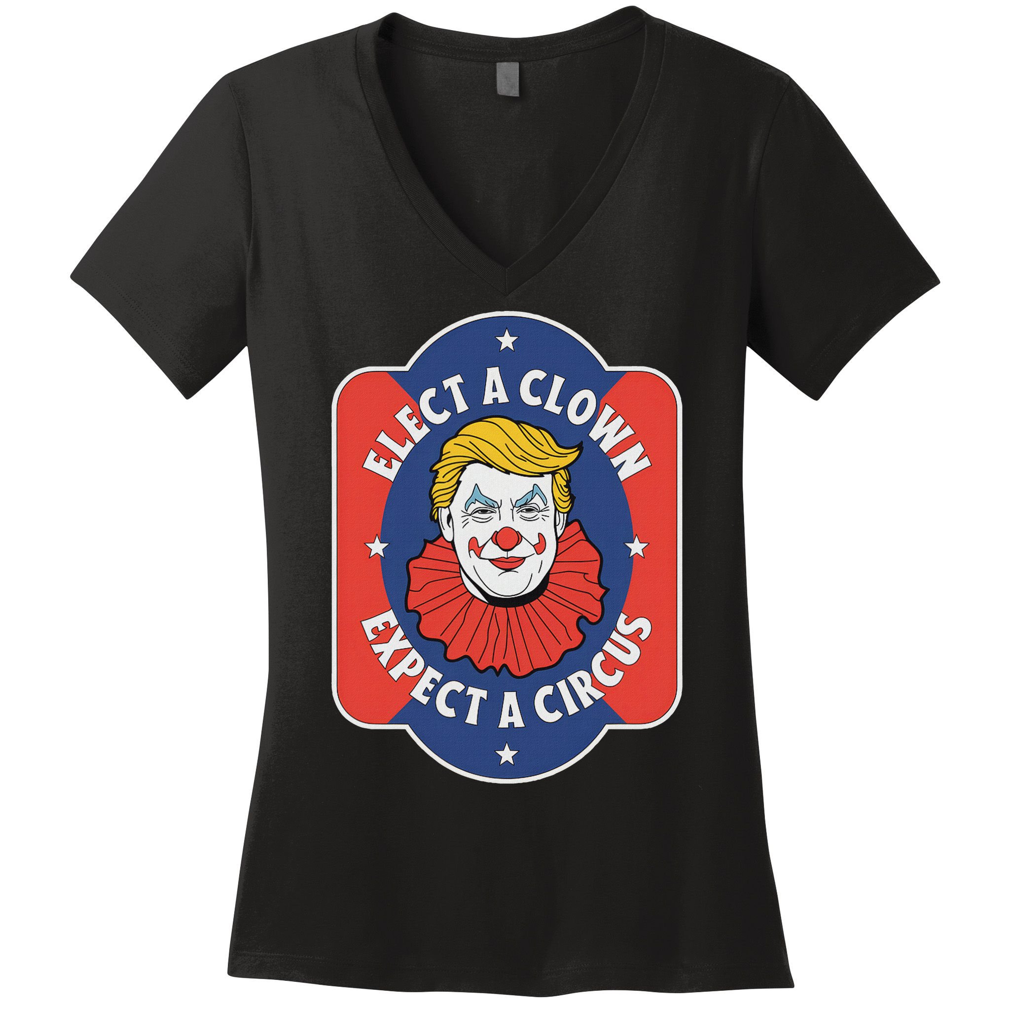 Elect A Clown Expect A Circus Impeach Trump Anti Trump Women's V-Neck T-Shirt
