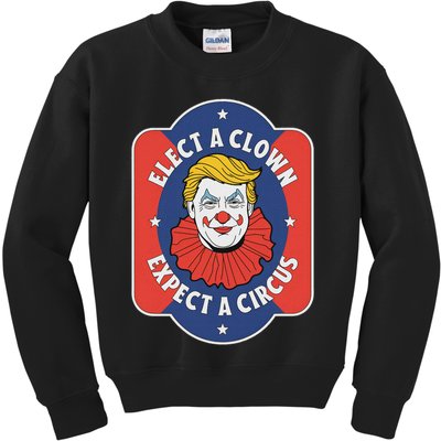 Elect A Clown Expect A Circus Impeach Trump Anti Trump Kids Sweatshirt