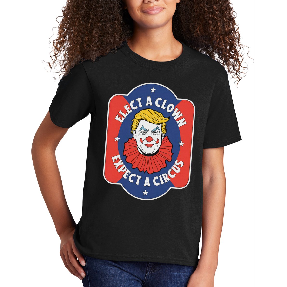 Elect A Clown Expect A Circus Impeach Trump Anti Trump Kids T-Shirt