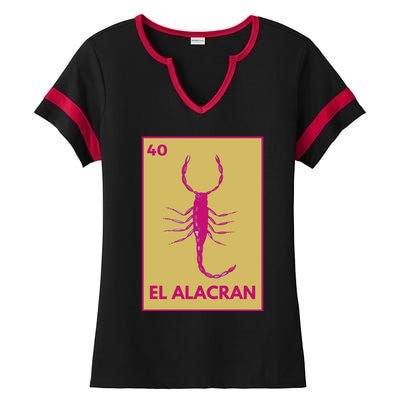 El AlacráN Card Mexican Lottery Card Funny Gift Ladies Halftime Notch Neck Tee