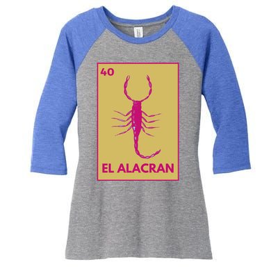 El AlacráN Card Mexican Lottery Card Funny Gift Women's Tri-Blend 3/4-Sleeve Raglan Shirt