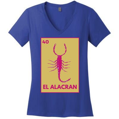 El AlacráN Card Mexican Lottery Card Funny Gift Women's V-Neck T-Shirt