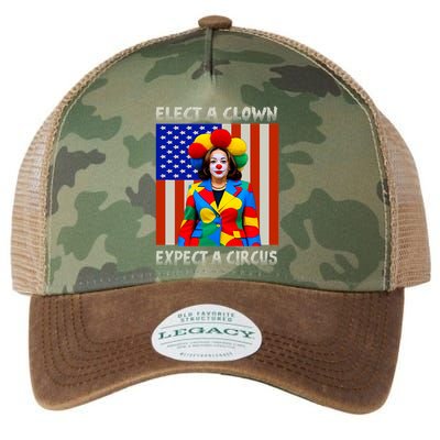 Elect A Clown Expect A Circus Anti Kamala Harris Legacy Tie Dye Trucker Hat