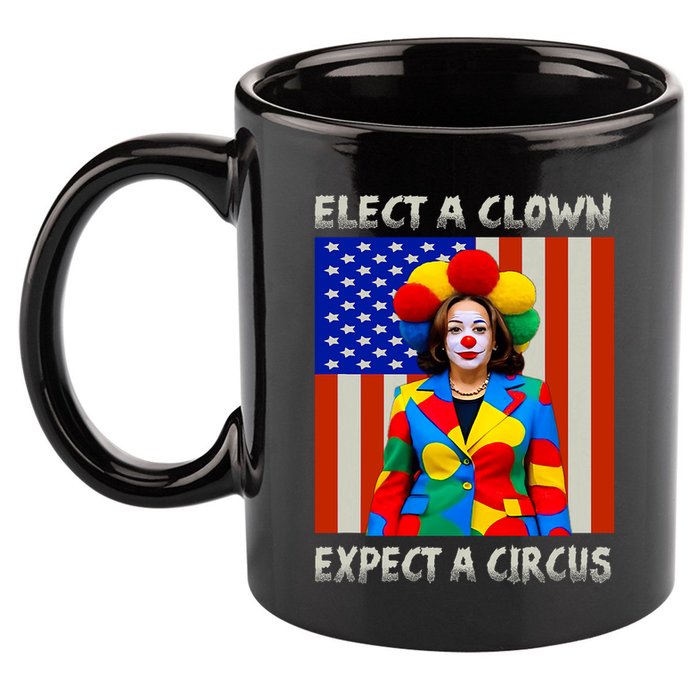 Elect A Clown Expect A Circus Anti Kamala Harris 11oz C Handle Ceramic Mug