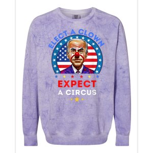 Elect A Clown Expect A Circus Funny Anti Biden Political Colorblast Crewneck Sweatshirt