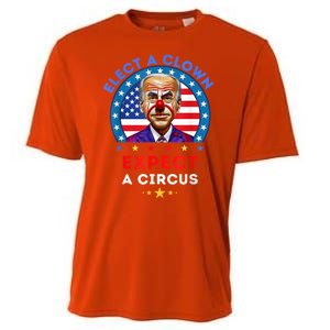 Elect A Clown Expect A Circus Funny Anti Biden Political Cooling Performance Crew T-Shirt