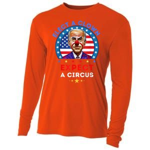 Elect A Clown Expect A Circus Funny Anti Biden Political Cooling Performance Long Sleeve Crew