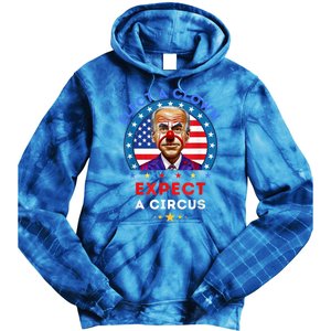 Elect A Clown Expect A Circus Funny Anti Biden Political Tie Dye Hoodie