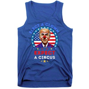 Elect A Clown Expect A Circus Funny Anti Biden Political Tank Top